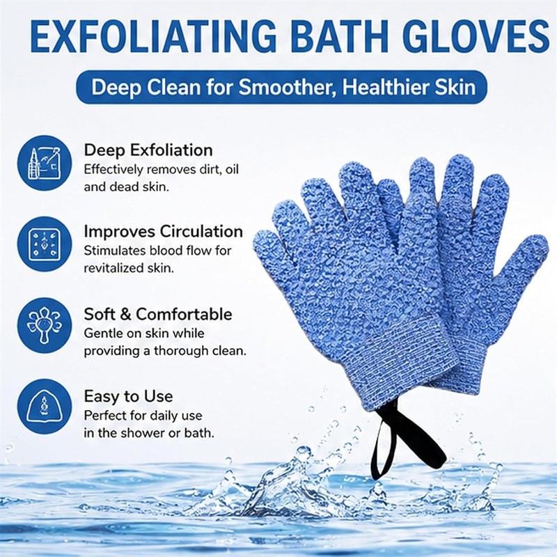 Guantes Exfoliantes de Ducha Rosas con Protección Antibacterial 10A y