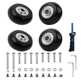 40 x 18mm Set of 4 Luggage Suitcase Replacement Wheels Wear-Resistant Mute Rubber Swivel Caster Wheels Bearings Repair Kits