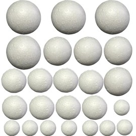 24 Pcs Craft Foam Balls, Smooth Blank Styrofoam Balls for DIY Art Crafts Holiday Decorations School Projects Party Supplies & DIY Crafting Projects