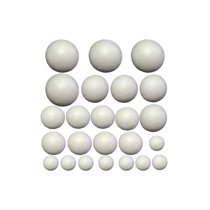 24 Pcs Craft Foam Balls, Smooth Blank Styrofoam Balls for