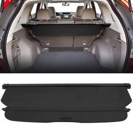 Retractable Cargo Cover Compatible With 2012-2016 Honda CRV, Factory Style Black Luggage Carrier Rear Trunk Security Cover by IKON MOTORSPORTS, 2013 2014 2015