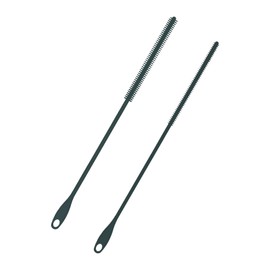 2pcs Silicone Straw Brushes, 6mm+8mm Extra Long Straw Cleaning Brush Reusable Bottle Straw Washing Tool with Hanging Ring Bendable Crevice Brush Pipe Cleaners for Smoothie Straw (Gray)