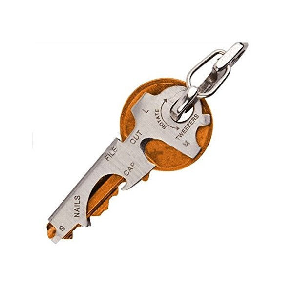 [Sugar] 8 in 1 Key Ring Multi Function Tool Stainless Steel Outdoor Keychain Survival