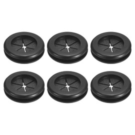 QUARKZMAN Pack of 6 Round Rubber Grommets 5/8 Inch (16 mm) ID 13/16 Inch (20 mm) Drill Hole Double-Sided Firewall Cable Grommet Electrical Wiring Seal, Black
