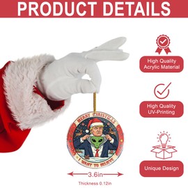 Christmas Ornaments Decorations - Gag Gifts - Nasty Naughty Gifts - White Elephant - Stocking Stuffers (Alien Costume Trump Mysterious Secret Funny)