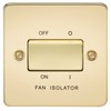 Knightsbridge FPAV1100PB Flat Plate 10A 3 Pole Fan Isolator Switch-Polished