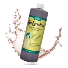 SCD Bio Livestock - Liquid Probiotic Feed & Water Additive, Organic Digestive Supplement for Cows, Pigs, Horses, Chickens, Ducks, Rabbits by SCD Probiotics