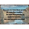 AGDeko® Tin Sign with German Text "Wenn der letzte Baum