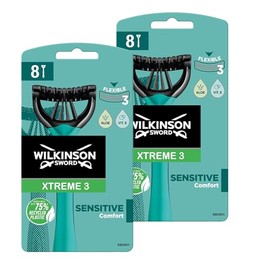 WILKINSON SWORD - Xtreme 3 For Men Sensitive Pack of 8 Disposable Razors x 2