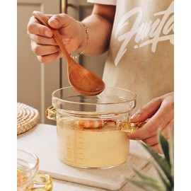 Eachave 0.45L/15.8oz Mini Glass Saucepan with Cover, Saucepans Glass Pot Casserole, Heat-Resistant Glass Cooking Pot Covered Saucepan with Lid Cookware Stockpots for Cooking, Baking, Serving