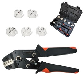 AUTO OCCASION Crimping Tool Plug-in Crimping Pliers with Five Pairs of Replaceable Jaws for Non-insulated 24-16 AWG Open Barrel 0.25-1.5mm² SN-58B