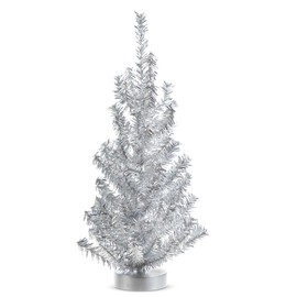 Raz Imports 2023 Holiday Cheers 11.5" Silver Tinsel Tree