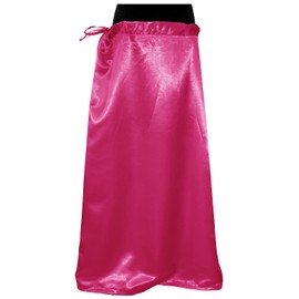 themilestocks Sari Petticoat Satin Stitched Adjustable Waist Saree Underskirt Lining Skirts (One Size, Hot Pink)