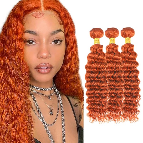 30 30 30 inch Ginger Deep Wave Bundles 350 Human