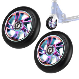 Stunt Scooter Tyres, CJBIN Scooter Wheels 110 mm, Scooter Wheels 110 mm with ABEC-9 Bearings, Scooter Wheels, Aluminium Replacement Wheels for Scooters Apollo Albott Fuzion and Most Freestyle Scooters