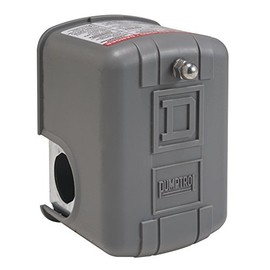 Telemecanique Sensors 9013FSG2J20M4 Water Pump Switch, 20/40 PSI, DPST w/Manual Switch & Low Pressure Cut-Off , Black