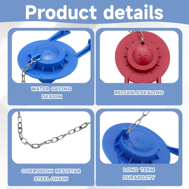 Toilet Flapper 2 Inch Replacement Kit, Universal Toilet Tank Flapper,