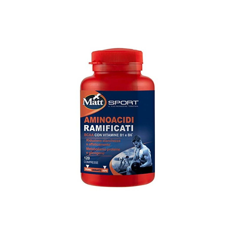 Matt Sport, Integratore Alimentare Aminoacidi Ramificati, BCAA con Vitamine B1