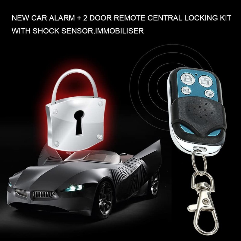 Shkalacar NEW Car Alarm System with 2 Door Remote Central