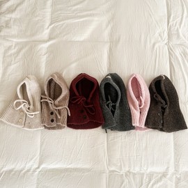 Kids' & Women's Balaclava Hat for Large Heads, Autumn/Winter lf1854 Free Size / 3-8 Years Gray [Nuomi Skin] 3ea