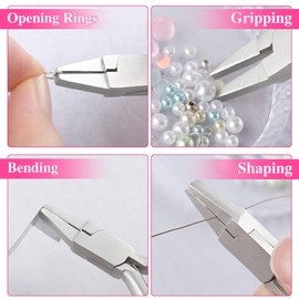 LEONTOOL 3 Inch Duckbill Pliers Mini Flat Nose for Jewelry Making - Smooth Jaw, Slim Line Precision Tool for Beading, Wire Bending, Hobby Craft