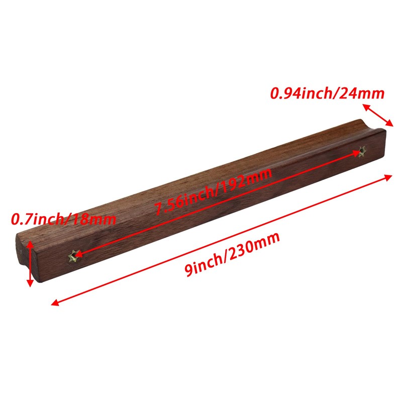 Savagrow 10pcs Walnut Wood Cabinet Solid Pulls 7.56" Hole Center