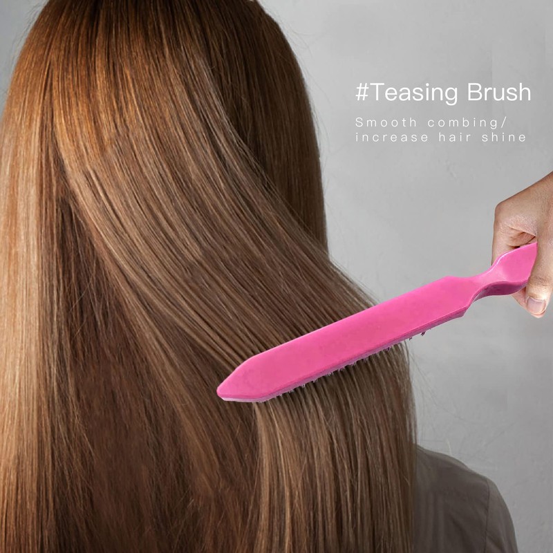 3-Piece Teasing Brush Set Bristles Hair Brush 3 Rows Teasing