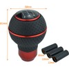 Lunsom 5 Speed Round Shift Knobs, Leather Car Gear Shifter