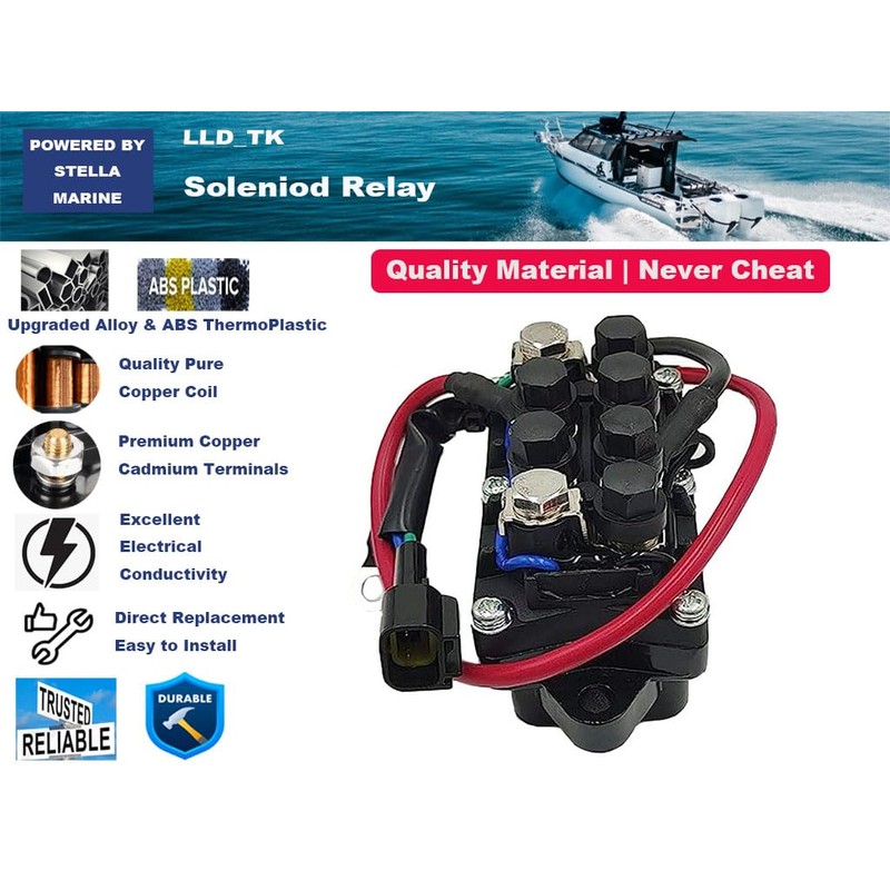 Trim Tilt Relay Solenoid for Yamaha 115HP 4 Stroke 68V-81950-00-00,