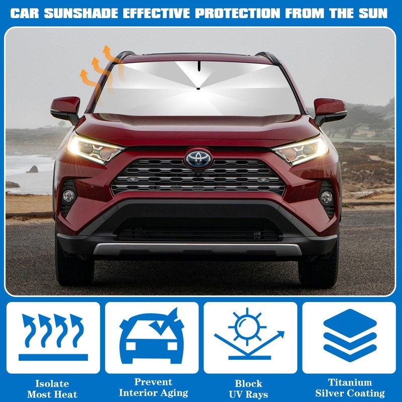 Sonnenschutz Auto Frontscheibe, Auto Sonnenschutz zu Frontscheibe Faltbar, Selbsthaftend UV