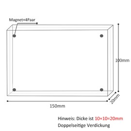 Sezanrpt Acrylic 10 x 15 cm Picture Frame, Clear Photo Display, Magnetic Photo Frame, 10 x 15 cm, Double-Sided Frameless Desk Picture Frame for Office