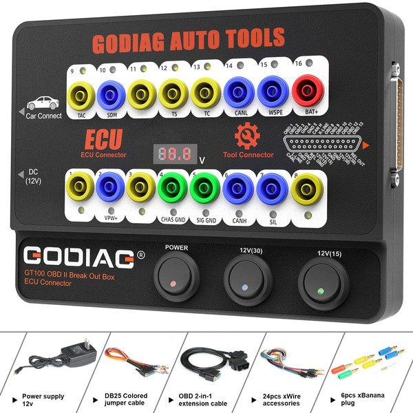 GODIAG GT100 Automotive Tools OBD II Breakout Box ECU Connector