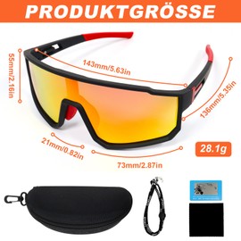 NAMIS Fast Glasses Rave Polarised Cycling Glasses Men Women Sports Glasses UV400 Protection Sports Sunglasses HD Adjustable Road Bike Glasses Running Glasses for MTB Road Bike Ski Mountaineering Red