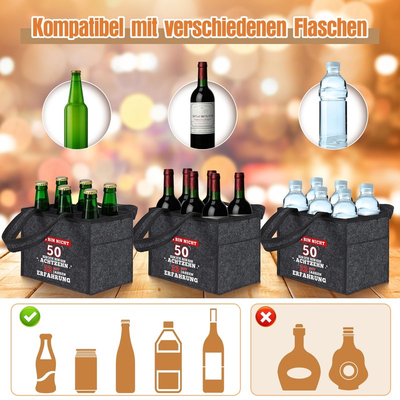 Alishomtll Birthday Gift Bottle Bag for Men, gray, Handbag holder