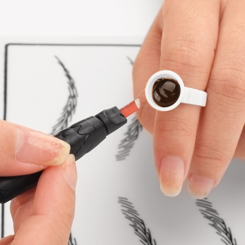 10pcs 12F Microblading Pen Home Salon Ergonomic Disposable Manual Eyebrow