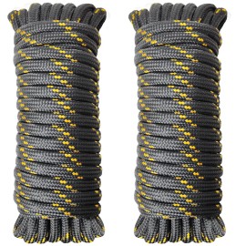 Diamond Braided Polypropylene Rope Nylon Rope Mix Thick Heavy Duty Ropes 1/2 Inch 50ftColor: 1/2''100ft orange