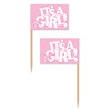 Beistle It's A Girl! Picks, 2.5", Pink/White, 50 Picks In