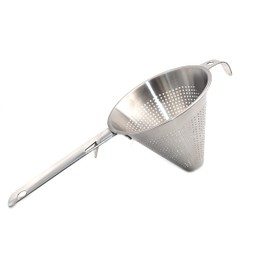 cocktail Chinese Kitchen Conical Sauce Filter Sieve Deep Drainer Stainless Steel (Diameter 13.5 cm), Silver (FINE-30-D)