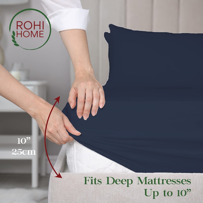 Rohi Easy Care Plain Dye 25cm 3/4 Fitted Sheet -