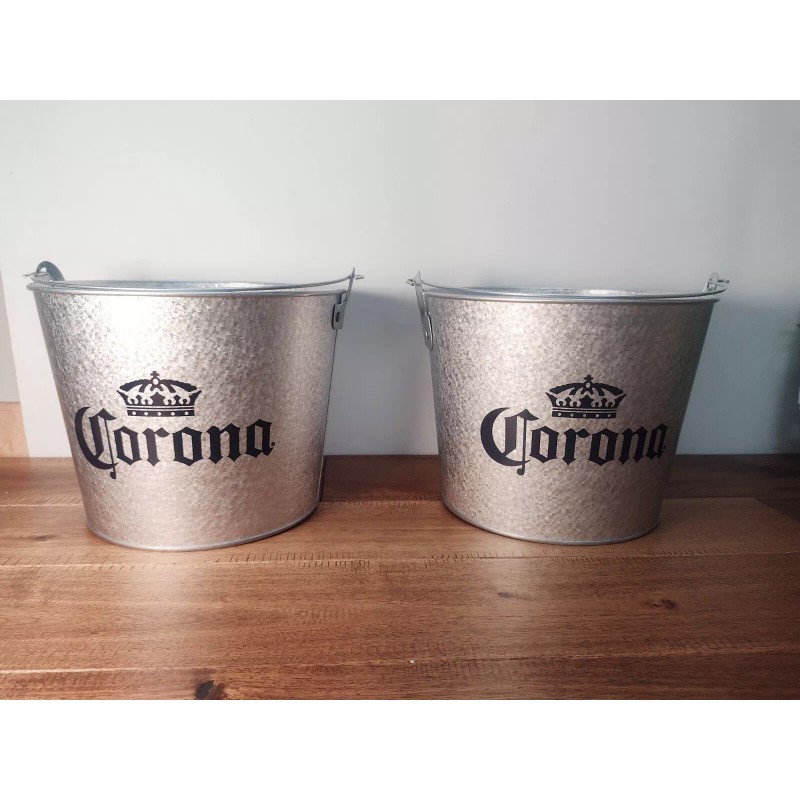 Corona Galvanized Beer Bucket - Corona Beer Bucket - Galvanized
