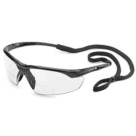 Gateway Safety 28MC25 Conqueror MAG Safety Glasses, 2.5 Diopter Magnification, Clear Lens, Black Frame