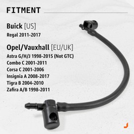 Click&Fit Windshield Washer Nozzles Kit compatible with Buick Regal from 2011 to 2017, Opel Vauxhall Astra Combo Corsa Insignia Zafira Tigra 1998-2017 – Wiper sprayers jet replases 12782508 12782509