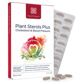 Healthspan Plant Sterols Plus (28 Day Supply) | 2400 mg Plant sterols with Oli-Ola Olive Extract | Added Potassium & Vitamins B1 & B3
