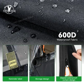 Panglong 4 Passenger Club Car Precedent Enclosure, 600D Polyester Golf Cart Enclosure Cover with 2 Zipper Door and 4 Side Clear Windows, Waterproof Precedent Rain Cover fit Club Car Precedent 2 Seats