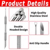 Cuticle Pusher, Professional Stainless Steel Cuticle Tool, 14.5 cm Length,