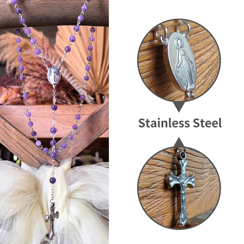 LinZengYo 6mm Stone rosary beads catholic