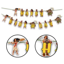 Mna Happy Birthday Banner – Tropical Island Theme Party Decoration for Kids, Mna-Inspired Birthday Decor for Boys & Girls, Perfect for Luau Celebrations