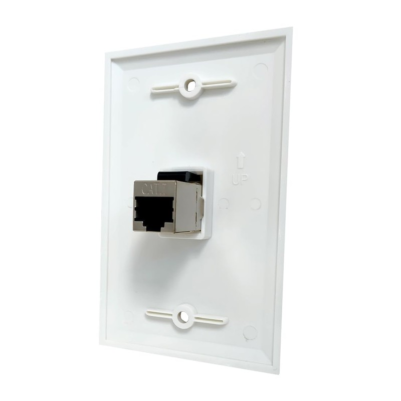 1 Port CAT7 Ethernet Wall Plate Female to Female, Single