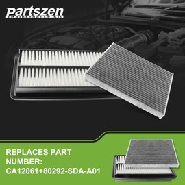 partszen CF10134 80292-SDA-A01 Engine & Cabin Air Filter Fit for Acura MDX 2016-2020 for Honda Passport Pilot Ridgeline 2016-2023