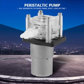 Walfront DC 12V High Peristaltic Pump, Modern Style, Plastic Material, Transparent Silicone Tube, 6.4mm ID x 9.6mm OD, 400ml/min Flow Rate, 12V DC Electric,